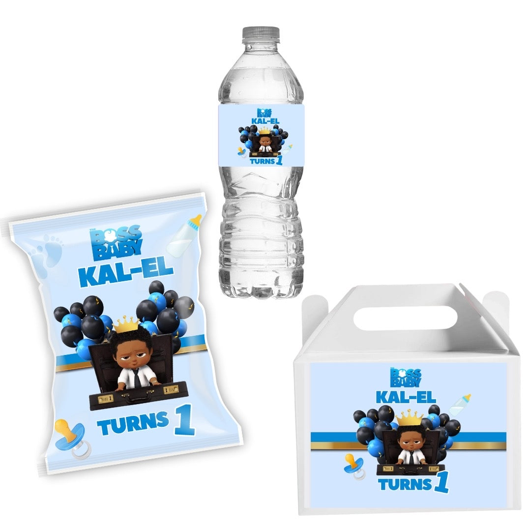 BOSS BABY BOY PRE-FILLED PARTY PACKAGE DEAL