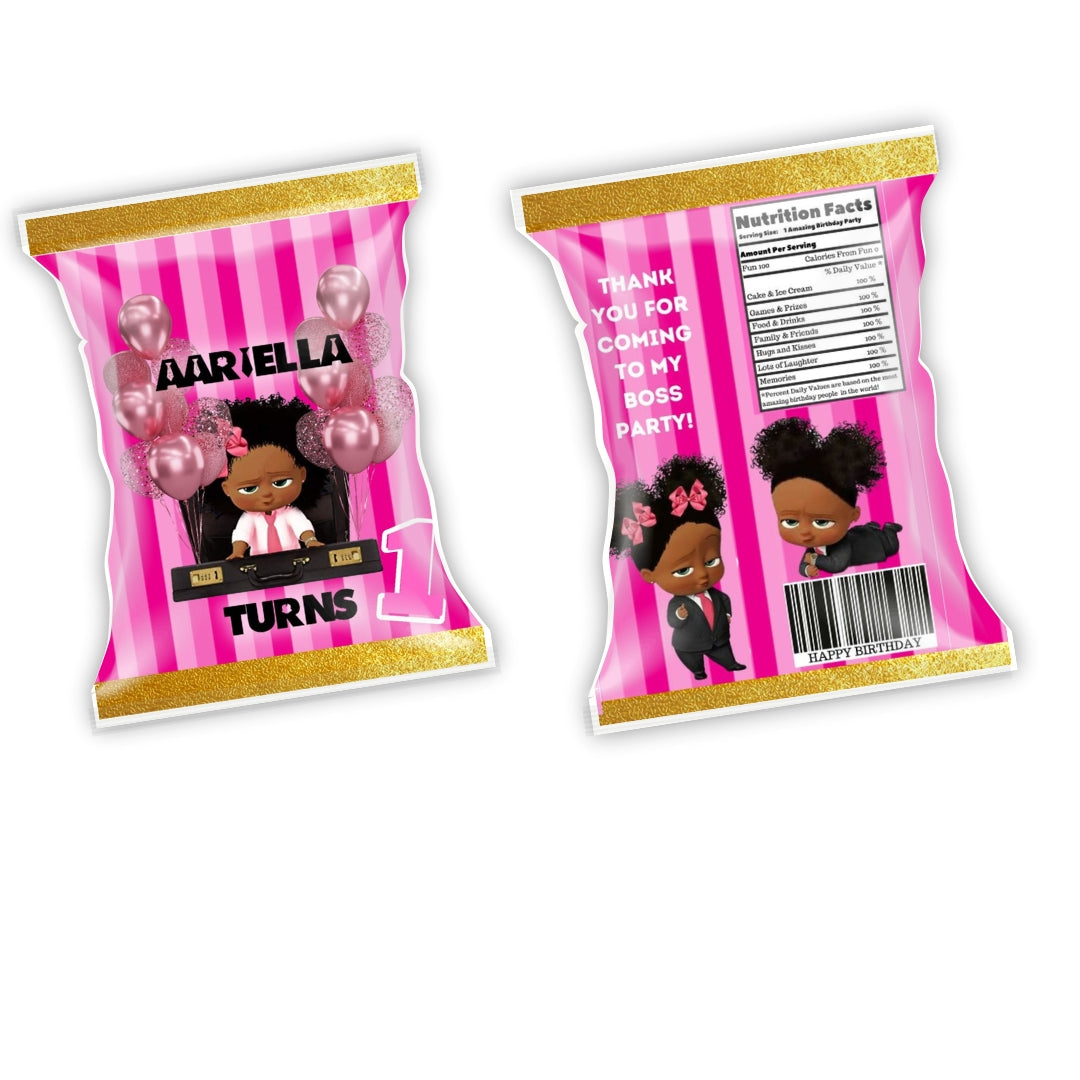 PERSONALISED BOSS BABY GIRL CRISPS