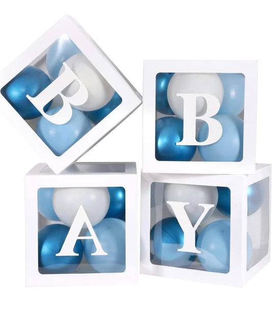 Transparent BABY Block Balloon Box for decoration