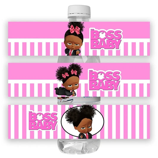 BOSS BABY GIRL BOTTLE LABELS