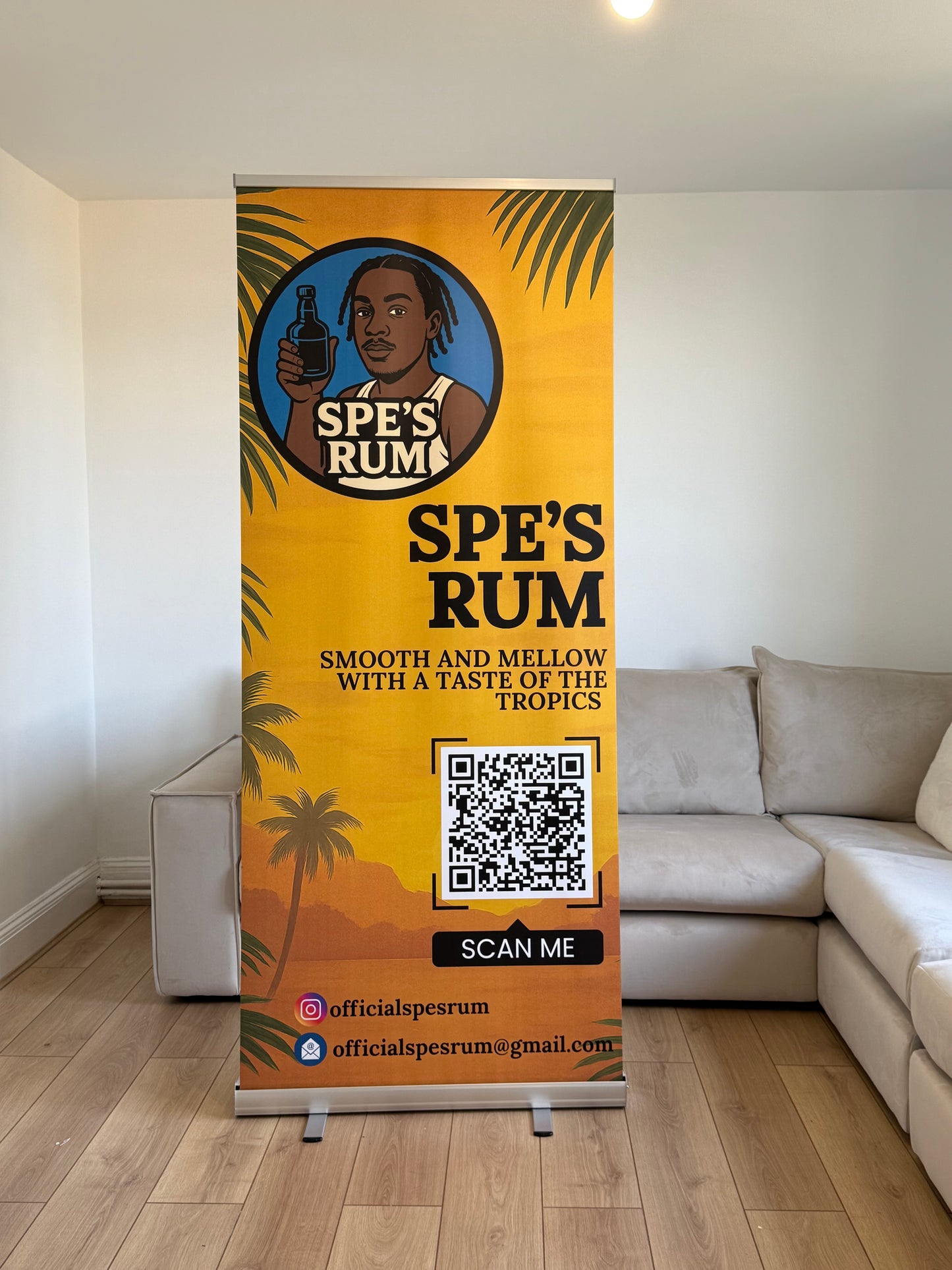 Back Drop Roller Banner| iPhone  Scan Me Design| Logo