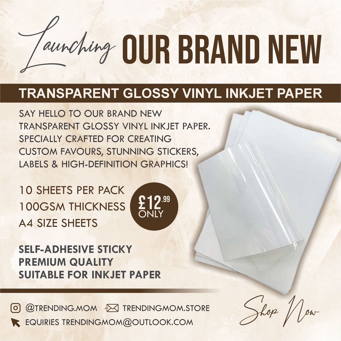 10 Sheets of Transparent Paper